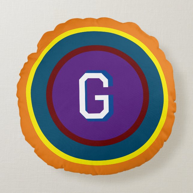 Anillos de color con almohada redonda monograma (Anverso)