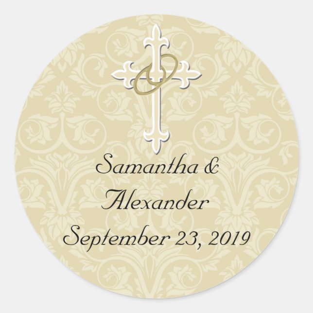 Anillos dorados con cruz, Sello para sobres cristi (Anverso)