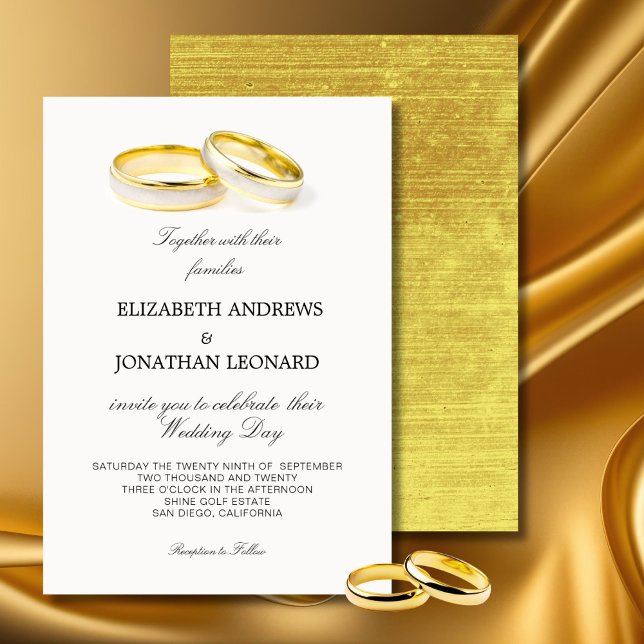 Anillos Elegantes Invitación a la boda formal simp (Subido por el creador)