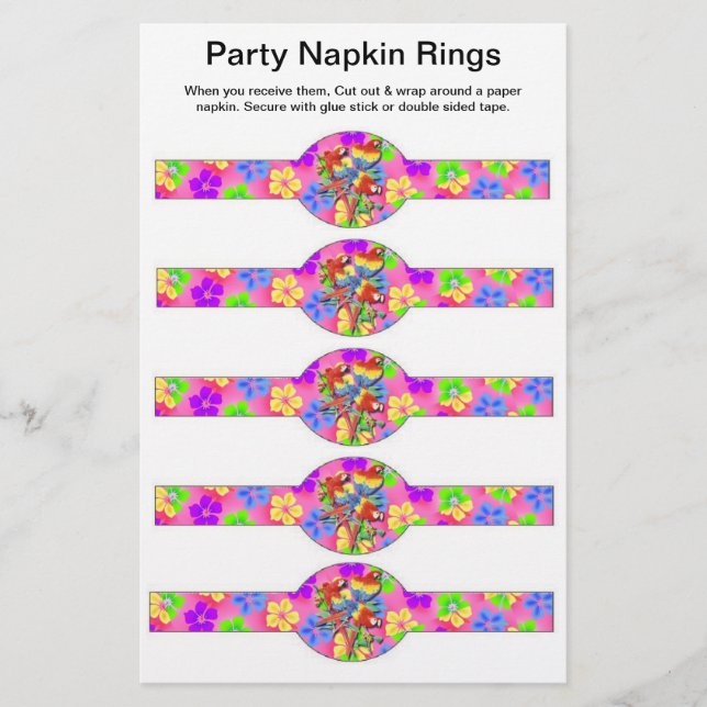 Anillos para servilletas de papel de cumpleaños TR (Frente)