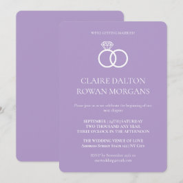Anillos simples Invitación a la Boda Lilac