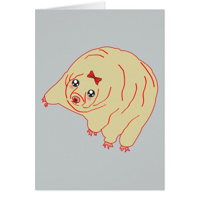 Animado lindo del oso del agua tardígrado (Frente)