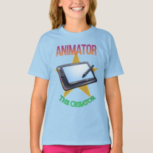 Animador - Camiseta oscura de la chica creadora