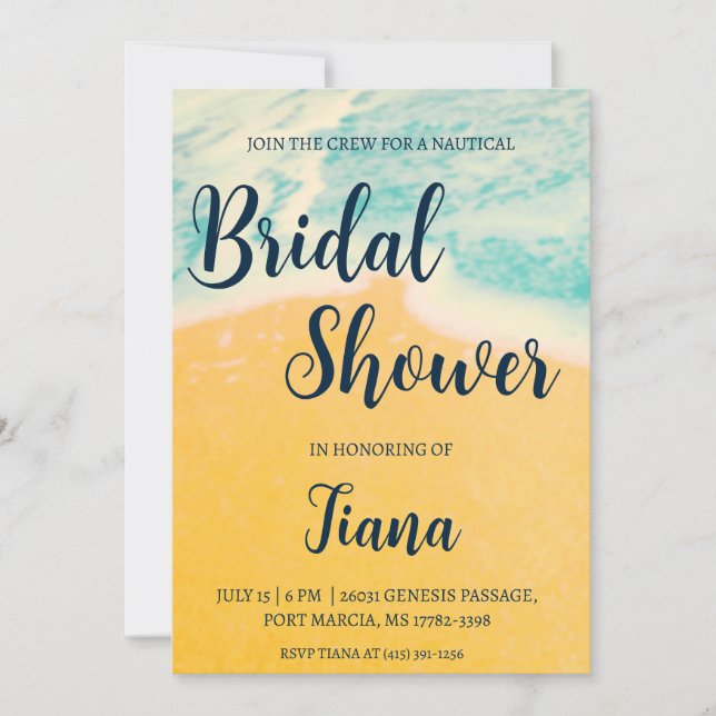 animador clásico invitaciones a la ducha de bodas  (Anverso)