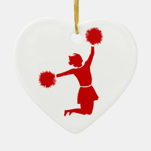 Animadora en el ornamento de la forma del corazón