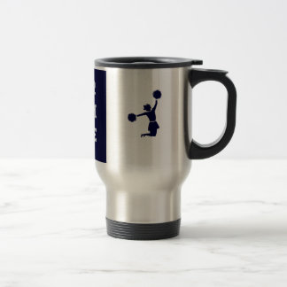 Animadora en taza de salto del viaje de la silueta