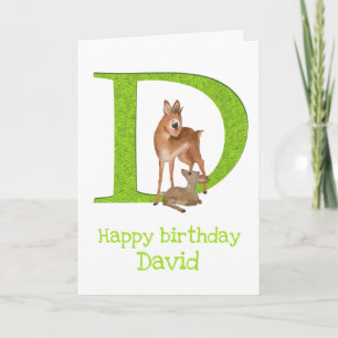 Animal ABC D es para tarjeta de cumpleaños dik-dik