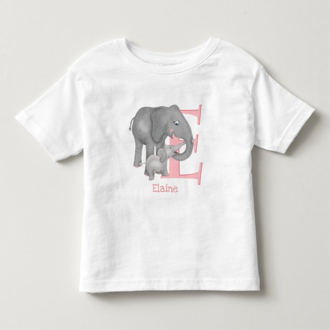 Animal ABC E es para camiseta de elefante (Anverso)