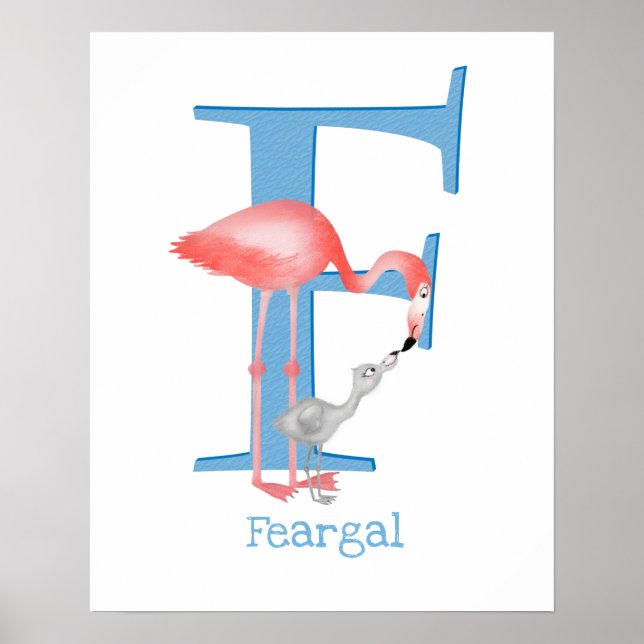 Animal ABC F es para impresión flamingo (Frente)