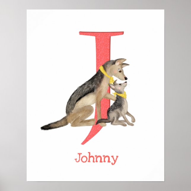 Animal ABC J es para la impresión de chacal (Frente)