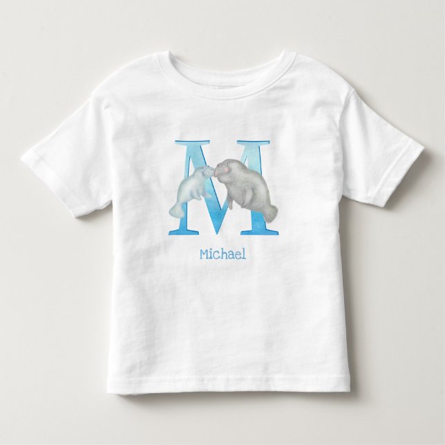 Animal ABC M es para camiseta manatee (Anverso)