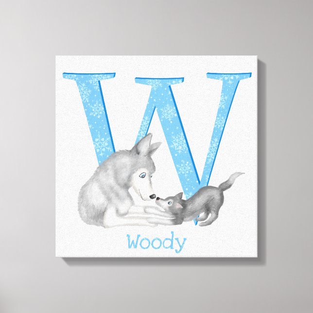 Animal ABC W es para la impresión de lona de lobo (Anverso)