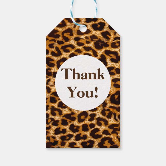 Animal, animal print, Leopard , etiqueta de regalo (Anverso)