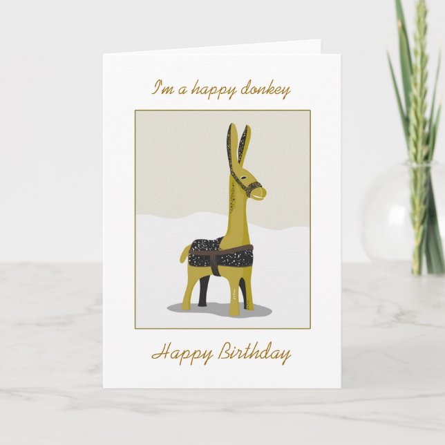 Animal, burro. Tarjeta de cumpleaños (Anverso)