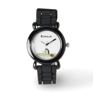 Animal de barrio con reloj de color