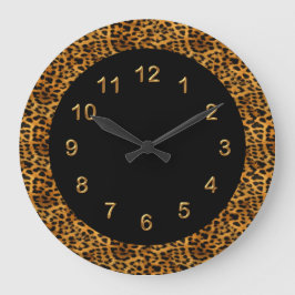 Animal del estampado leopardo del negro del reloj
