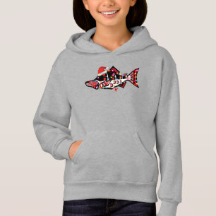 Animal espiritual Haida Salmon con luces Navidades