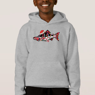 Animal espiritual Haida Salmon con luces Navidades