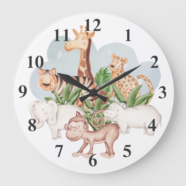animal salvaje con árbol de la jungla grande reloj (Anverso)