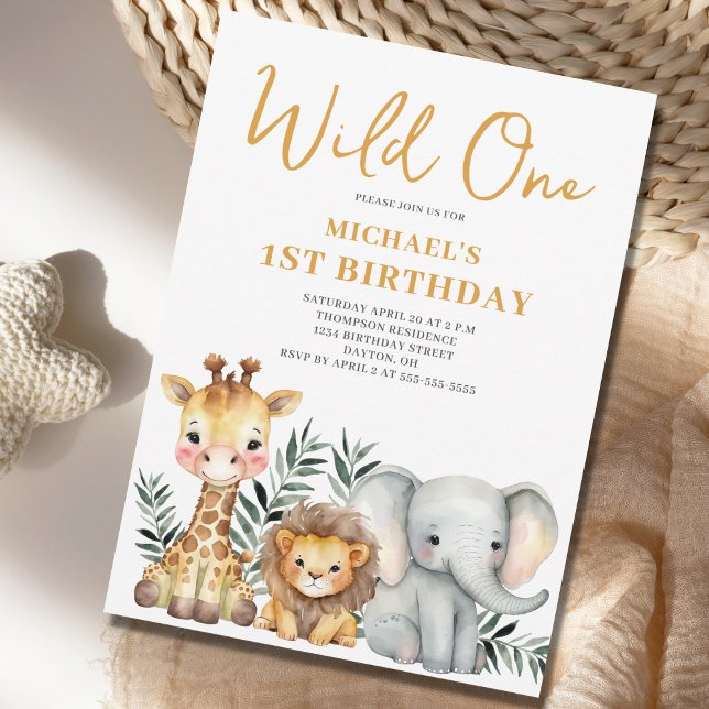 Animal salvaje de un Safari Invitación de primer c (Subido por el creador)