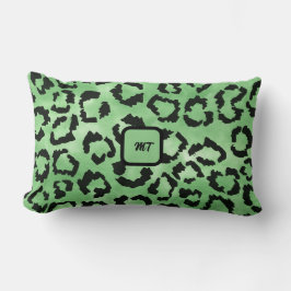 Animal verde y negro Imprimir almohada lumbar