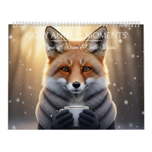 Animales Acogedores - Calendario de Arte de Pared