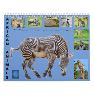Animales africanos calendario de 12 meses