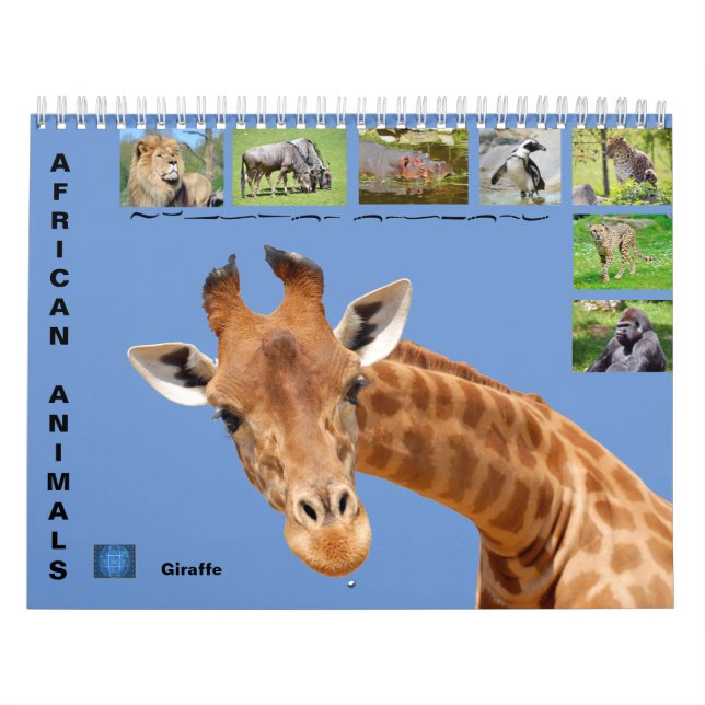 Animales africanos calendario de 12 meses (Tapa)