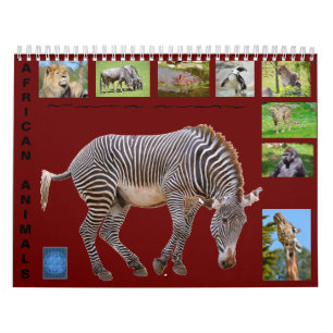 Animales africanos calendario de 12 meses