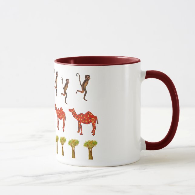 Animales africanos cortan la taza de Ilustracion (Derecha)