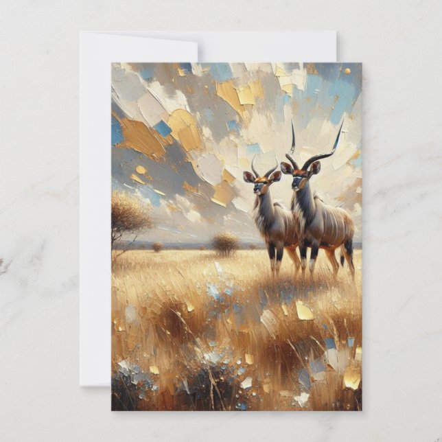 Animales africanos Tarjeta impresionista de arte N (Anverso)