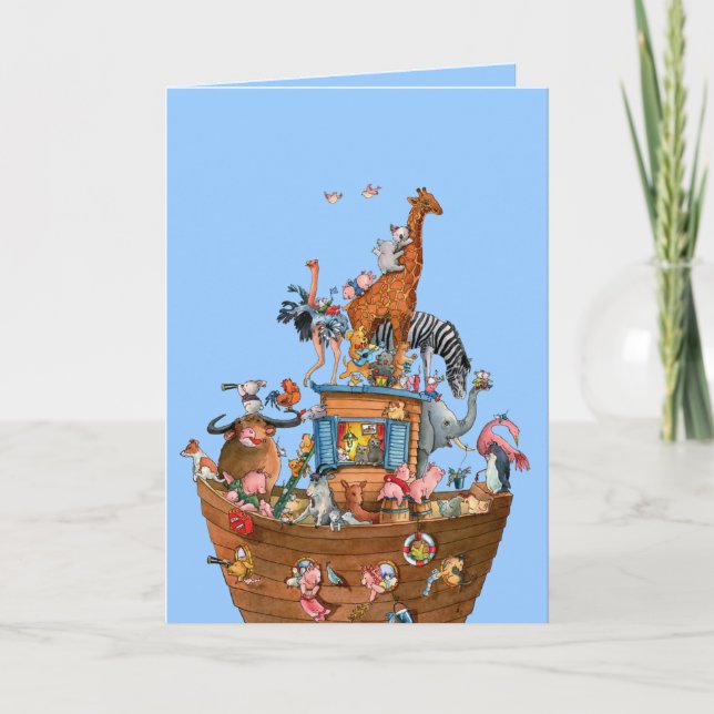 Animales Arca de Noah - Tarjeta de felicitación (Anverso)