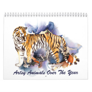 Animales Artísticos En Acuarela Y Calendario De Ti