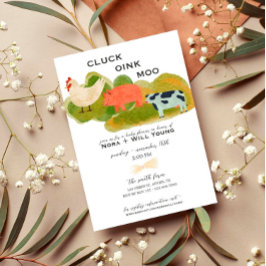 Animales Barnyard - Invitación Baby Shower - Trío