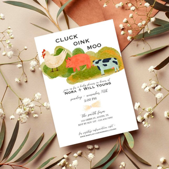 Animales Barnyard - Invitación Baby Shower - Trío (Subido por el creador)