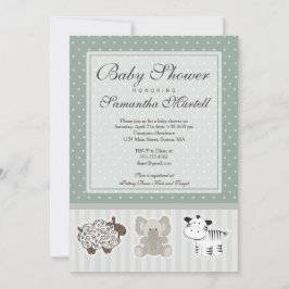 Animales bebés para la invitación de Baby Shower