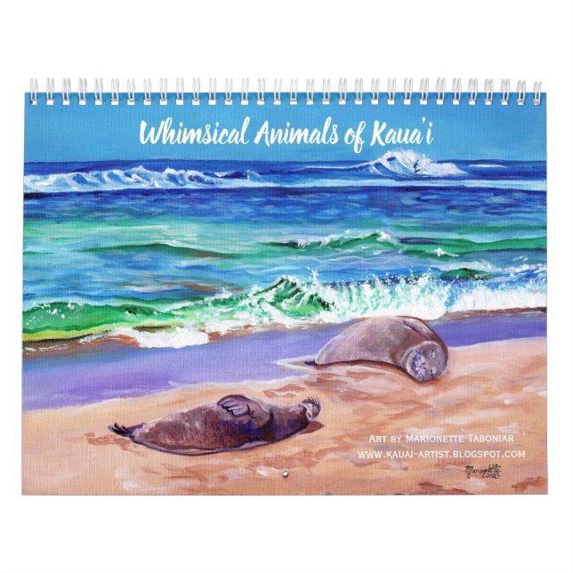 Animales caprichosos del calendario Kauai Hawaii (Tapa)