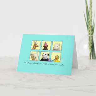 Animales ciberFiestas en tarjeta de cumpleaños de 