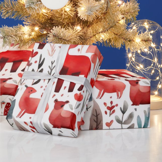 Animales cortos adorables Papel de envolvimiento (Vacaciones)