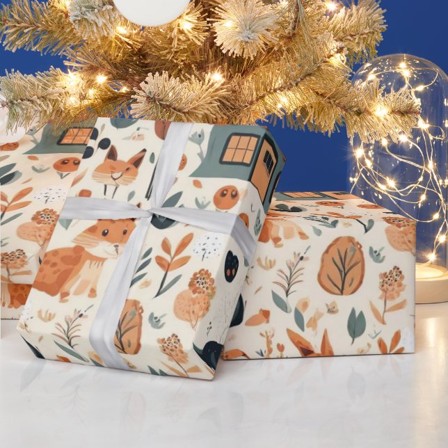 Animales cortos adorables Papel de envolvimiento (Vacaciones)