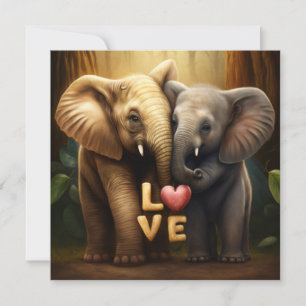 Animales cortos con tarjeta de amor