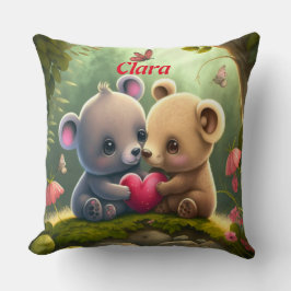 Animales cortos enamorados tiran almohada