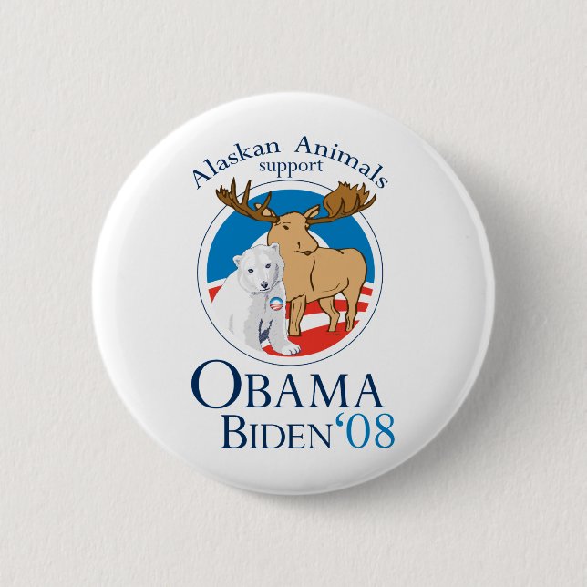 Animales de Alaska para el botón de Obama (Anverso)