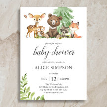 Animales de Boho Woodland dejan invitación a Baby
