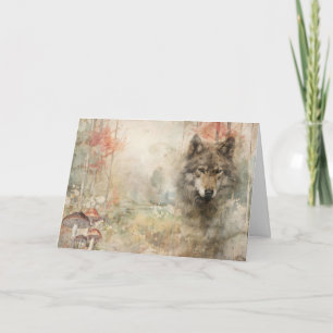 Animales de bosque artísticos tarjeta de saludo de