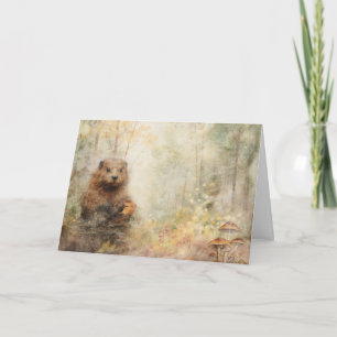 Animales de bosque artísticos tarjeta de saludo de
