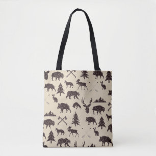 Animales de bosque geométrico Bolsa de tocador a