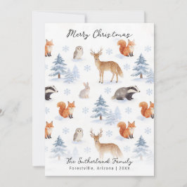 Animales de bosque invernal Navidad vida silvestre