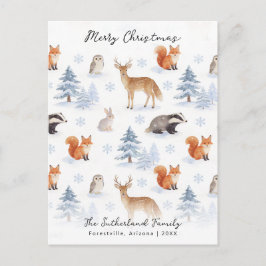 Animales de bosque invernal Navidad vida silvestre