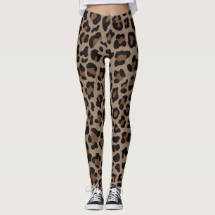 Animales de chocolate imprimen leggings femeninas